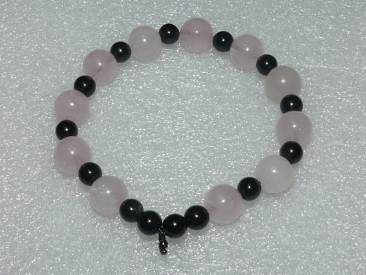 Rose Quartz and Obsidian Healing Bracelet For Men/Women